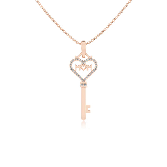 lab grown moissanite round necklaces in rose gold 