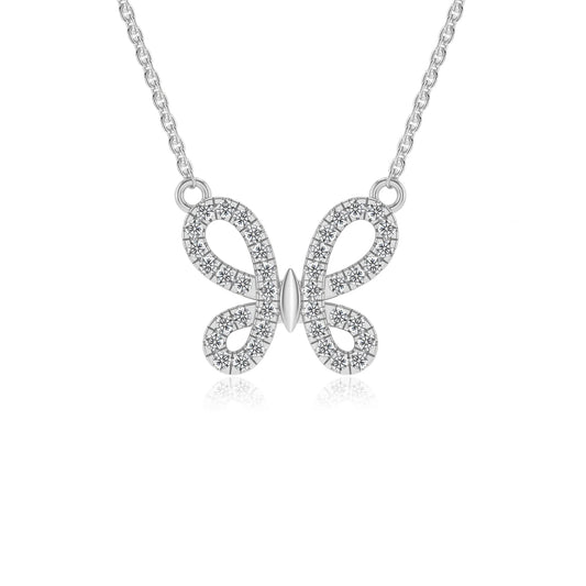 lab grown diamond round infinity necklaces in white gold 