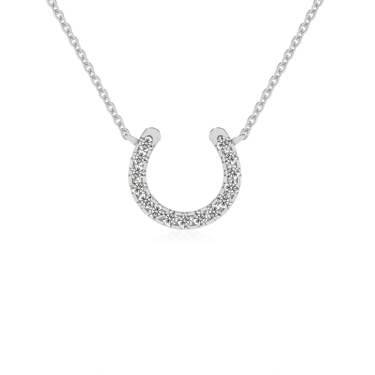 lab grown diamond round v-bale necklaces in sterling silver 