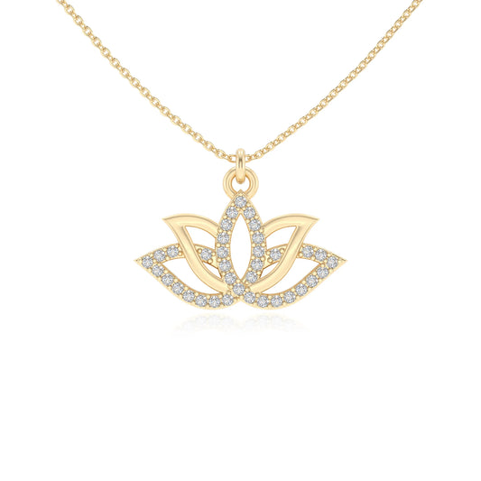 lab grown moissanite round infinity necklaces in yellow gold 