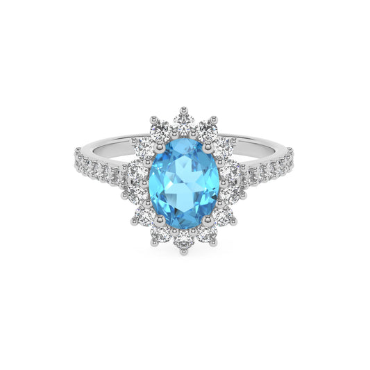 natural swiss-blue-topaz oval solitaire rings in sterling silver 
