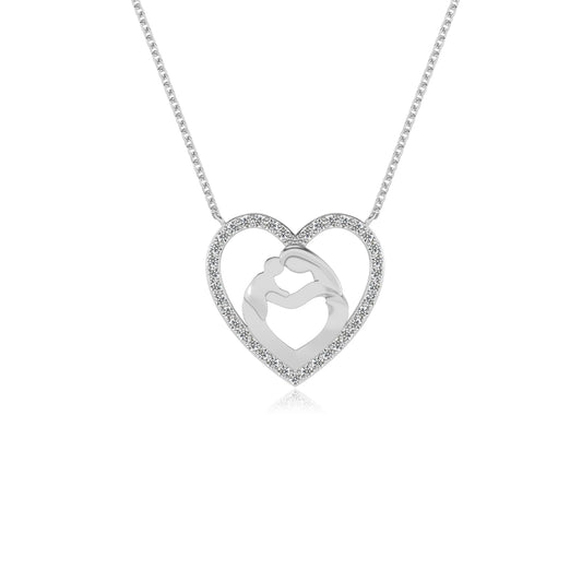 lab grown moissanite round necklaces in sterling silver 