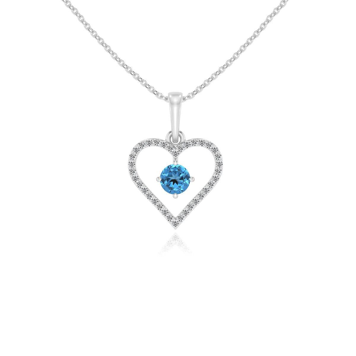 natural swiss-blue-topaz round infinity necklaces in sterling silver 