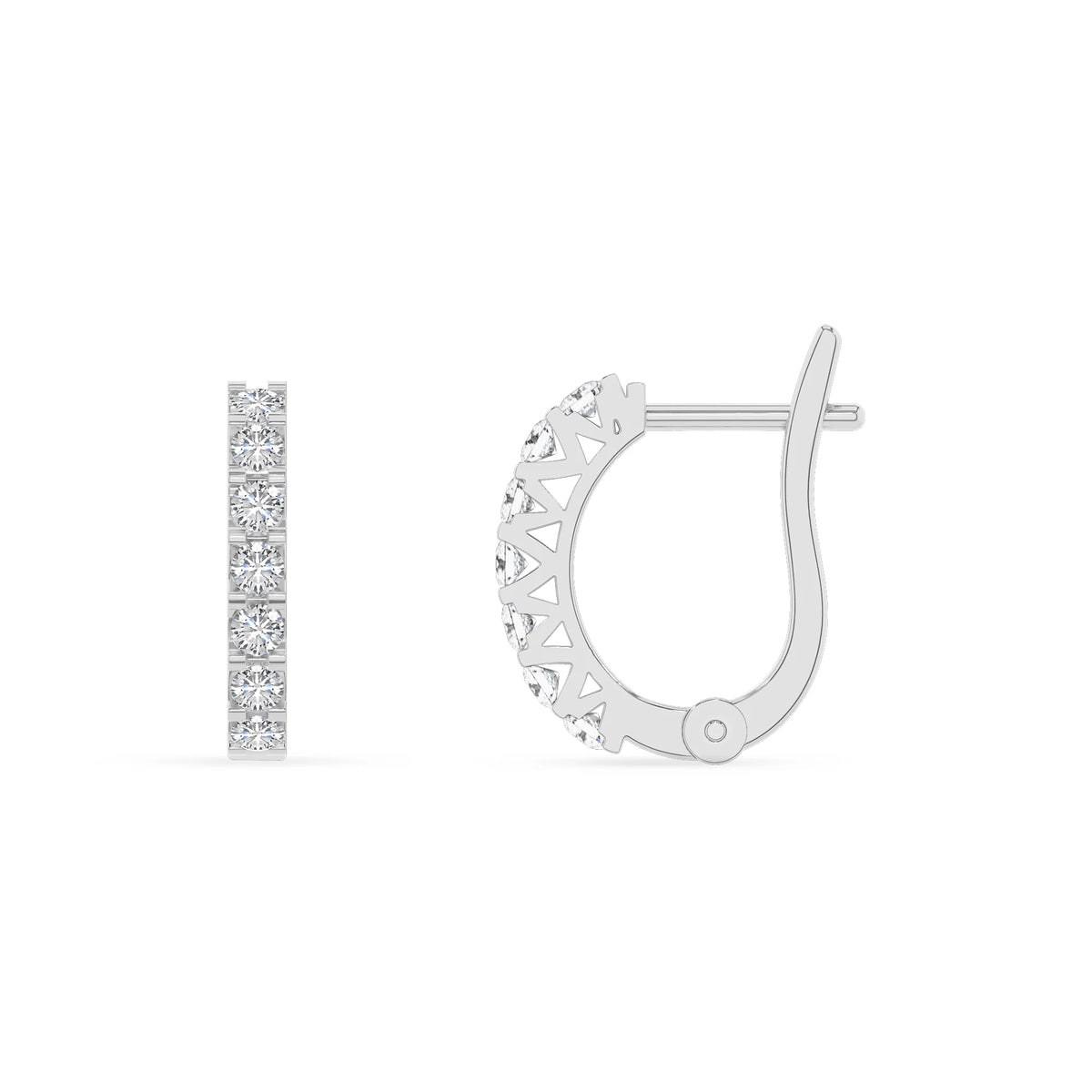 lab grown moissanite round hoop earrings in sterling silver 