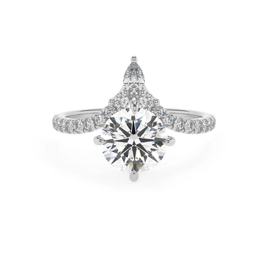 lab grown moissanite round solitaire rings in platinum 