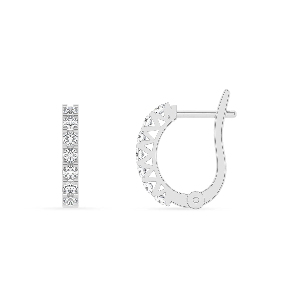 lab grown diamond round hoop earrings in white gold 