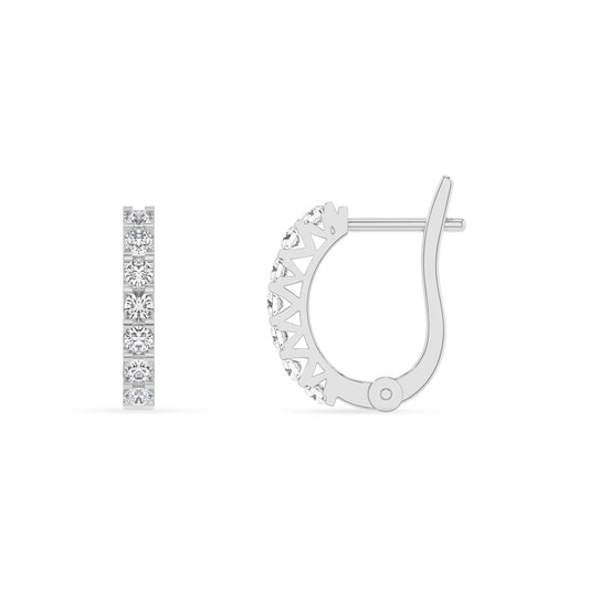 lab grown diamond round hoop earrings in white gold 