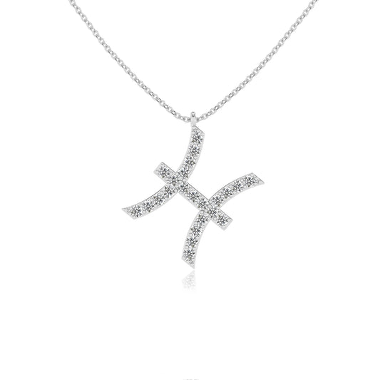 lab grown moissanite round necklaces in sterling silver 