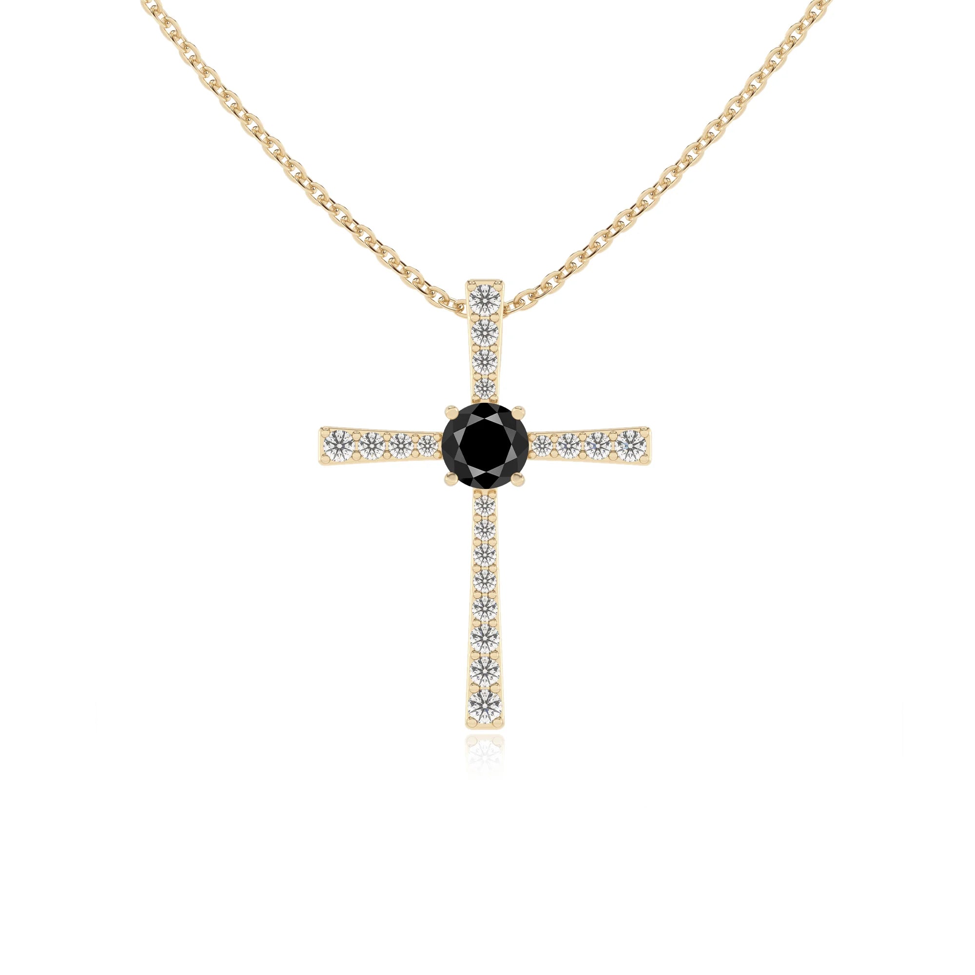 natural black-onyx round infinity necklaces in yellow gold 