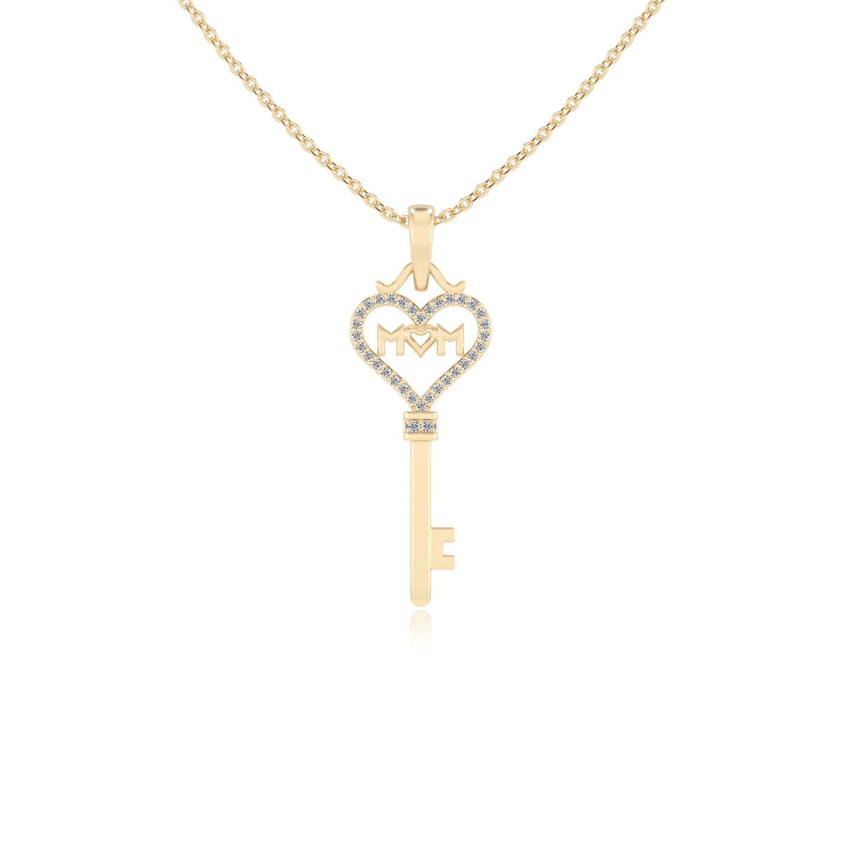 lab grown moissanite round necklaces in yellow gold 