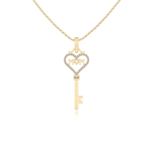 lab grown moissanite round necklaces in yellow gold 