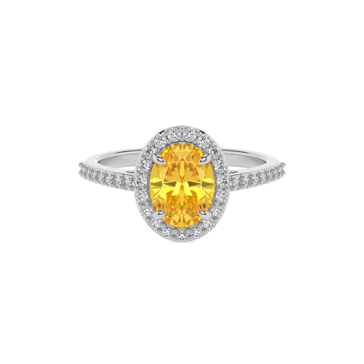 lab grown yellow-sapphire oval solitaire rings in sterling silver 