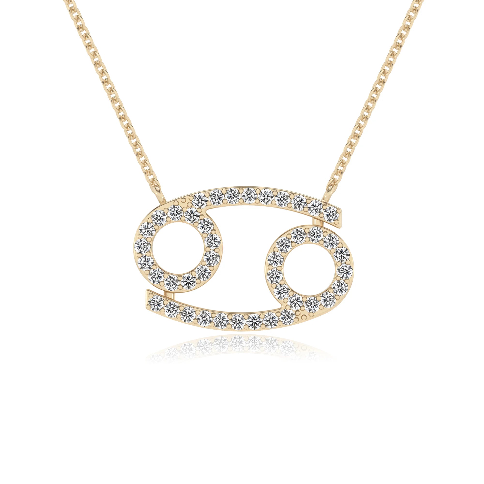 lab grown moissanite round necklaces in yellow gold 