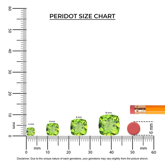 natural peridot cushion solitaire necklaces in platinum 