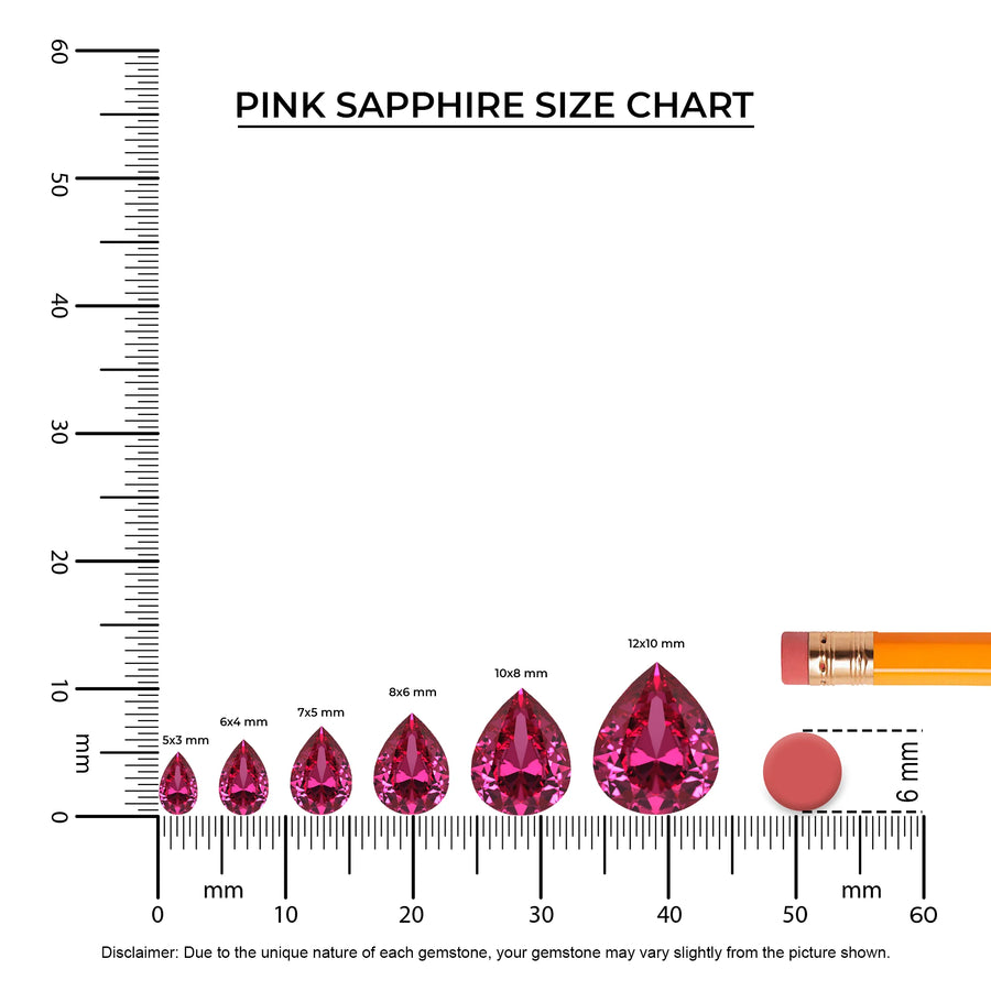 lab grown pink-sapphire pear solitaire necklaces in platinum 