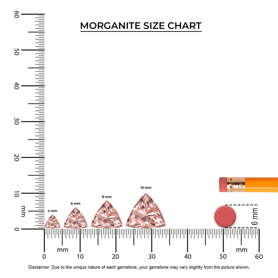 lab grown morganite trillion solitaire necklaces in white gold 