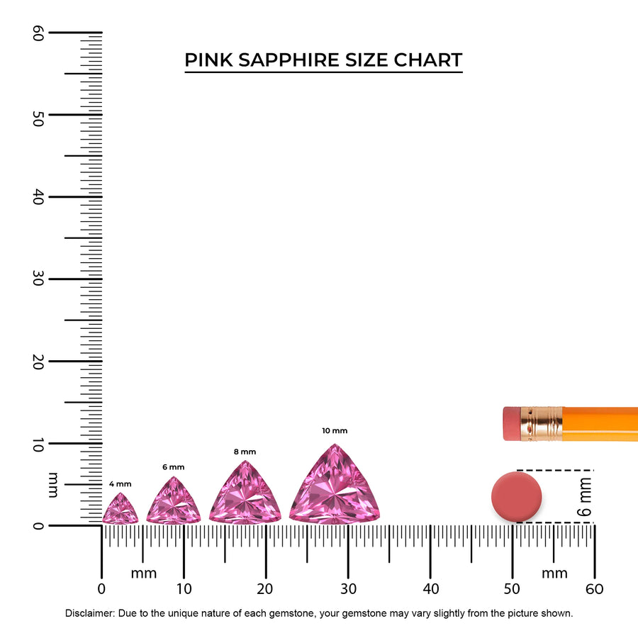 lab grown pink sapphire trillion solitaire necklaces in rose gold 