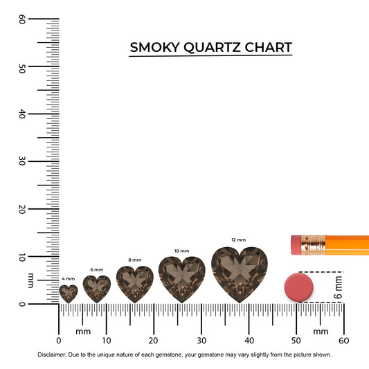 natural smoky quartz heart solitaire necklaces in sterling silver 