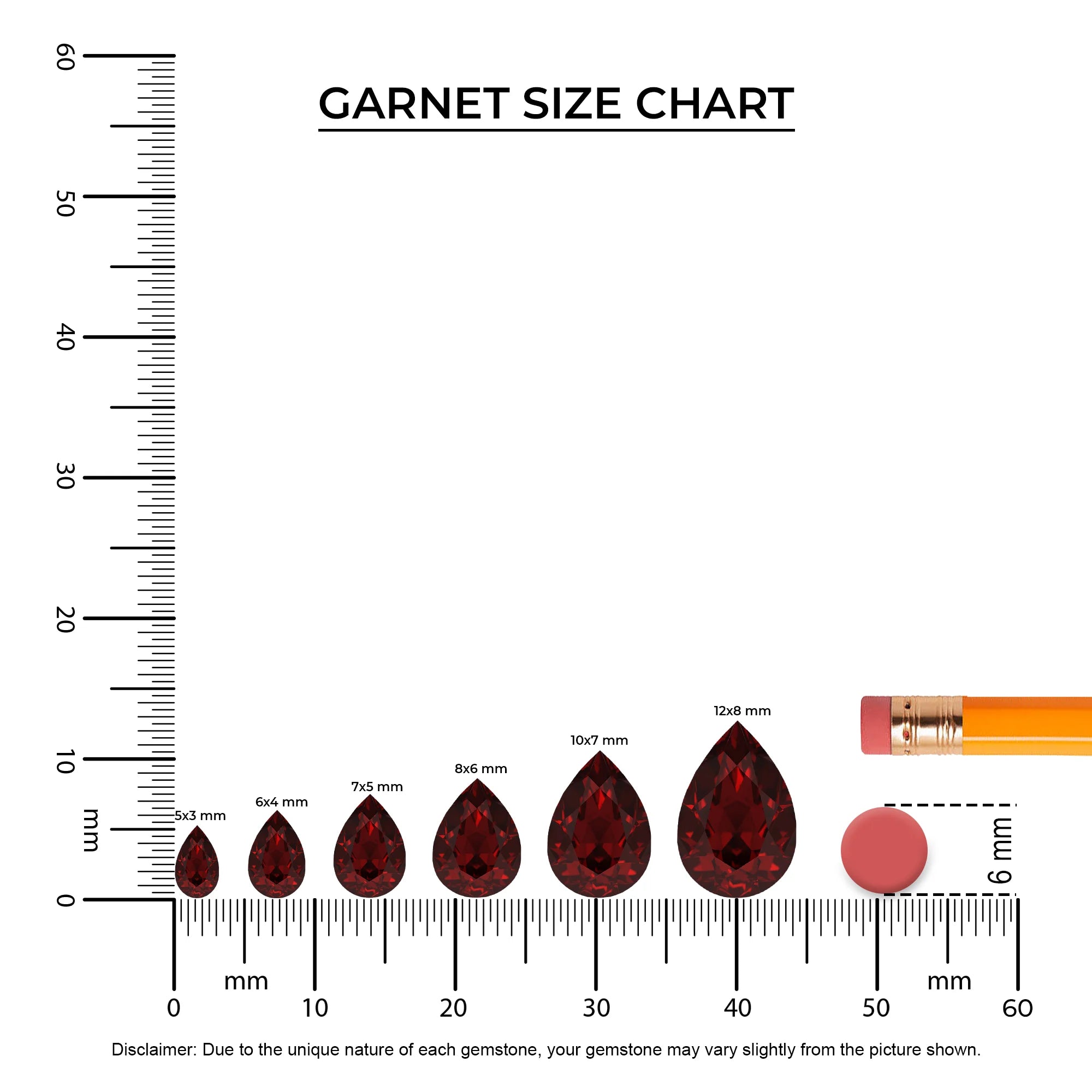 natural garnet pear solitaire necklaces in sterling silver 