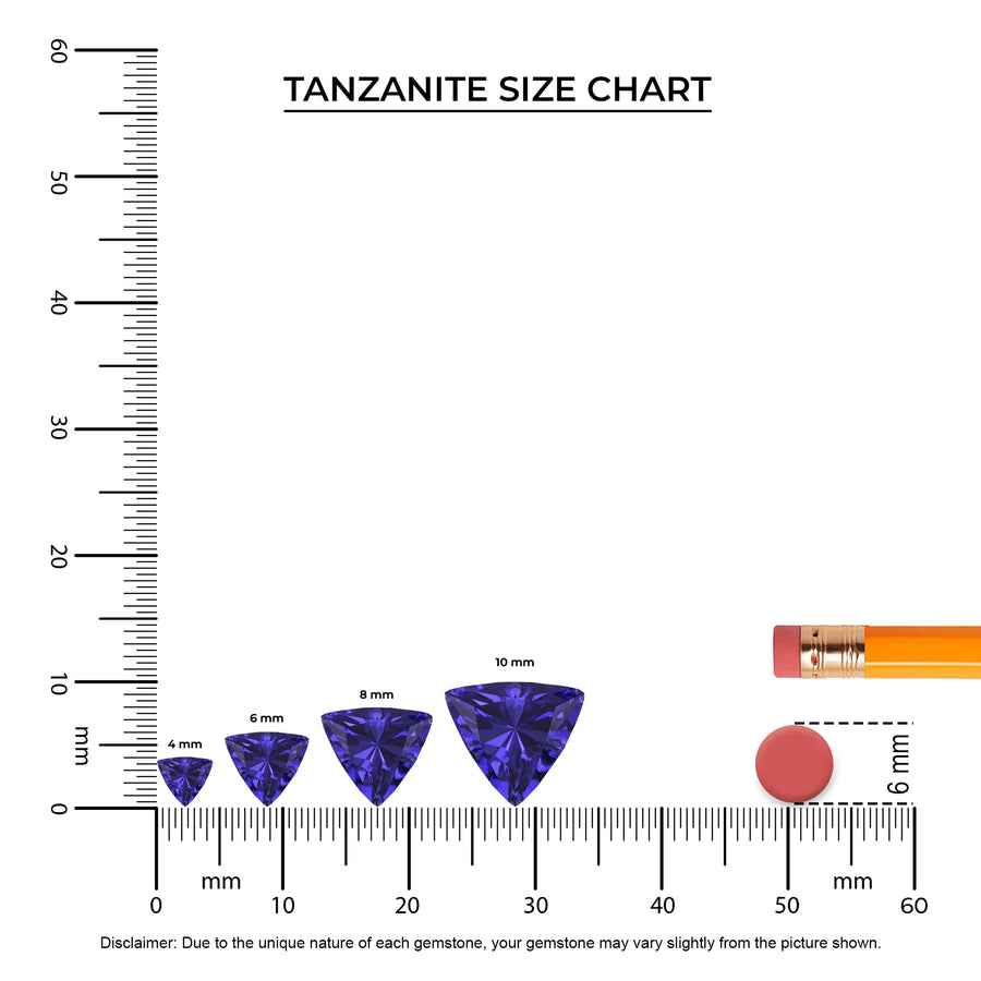 lab grown tanzanite trillion solitaire necklaces in platinum 