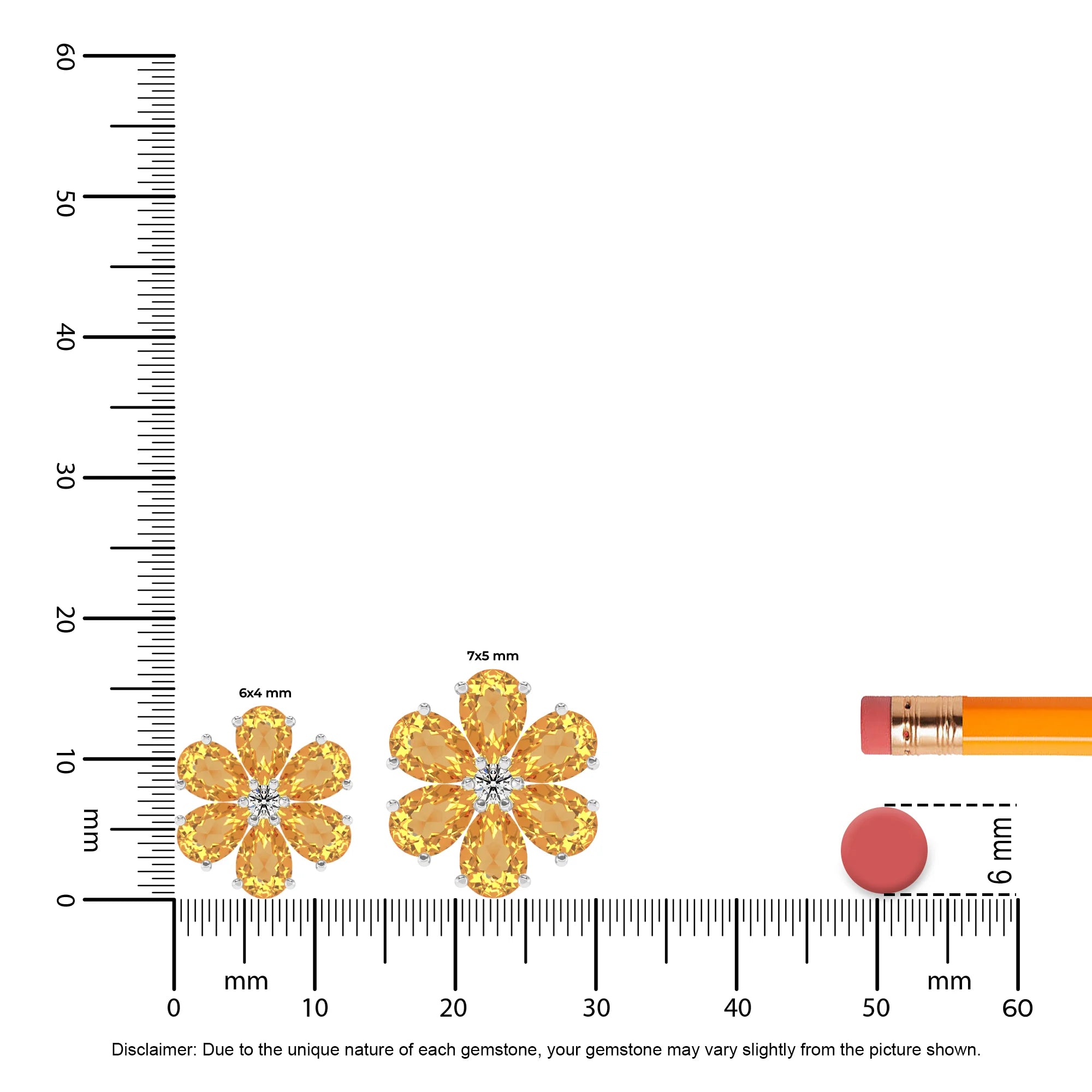 lab grown citrine pear solitaire necklaces in platinum 