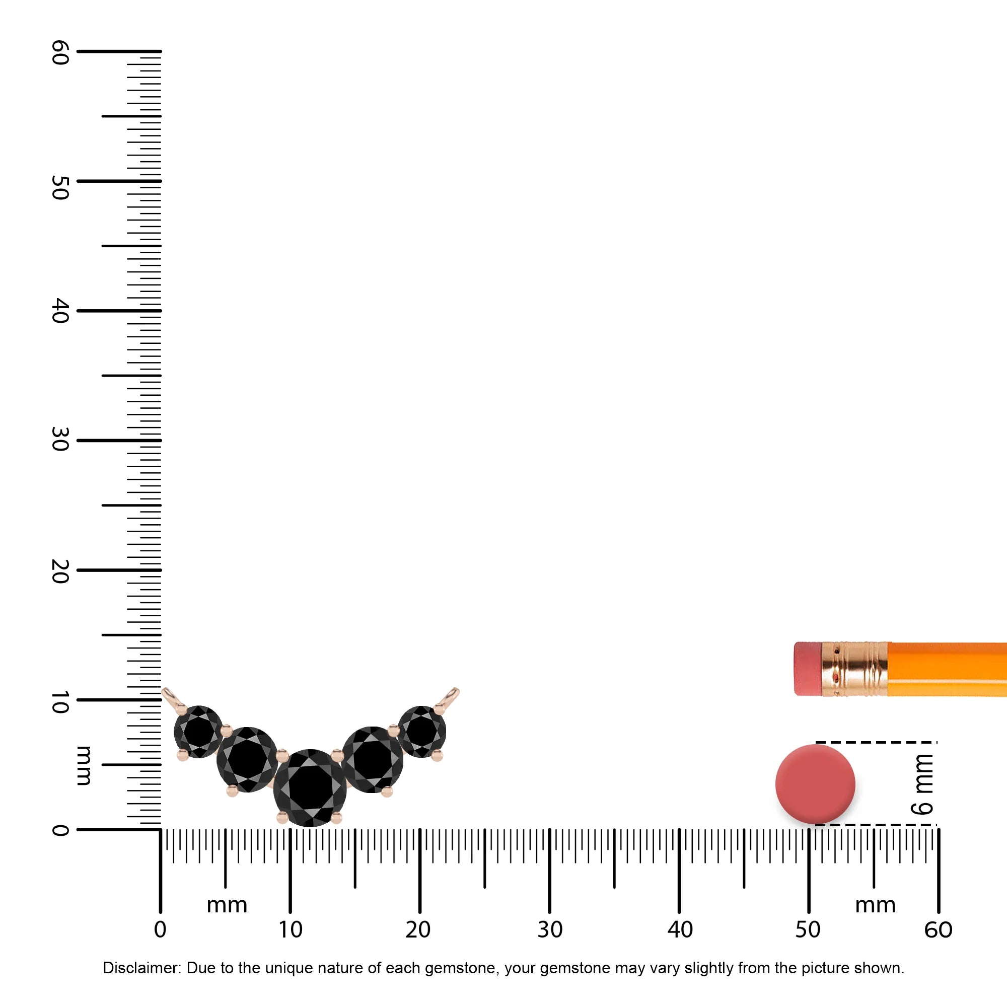 natural black-onyx round bar necklaces in rose gold 