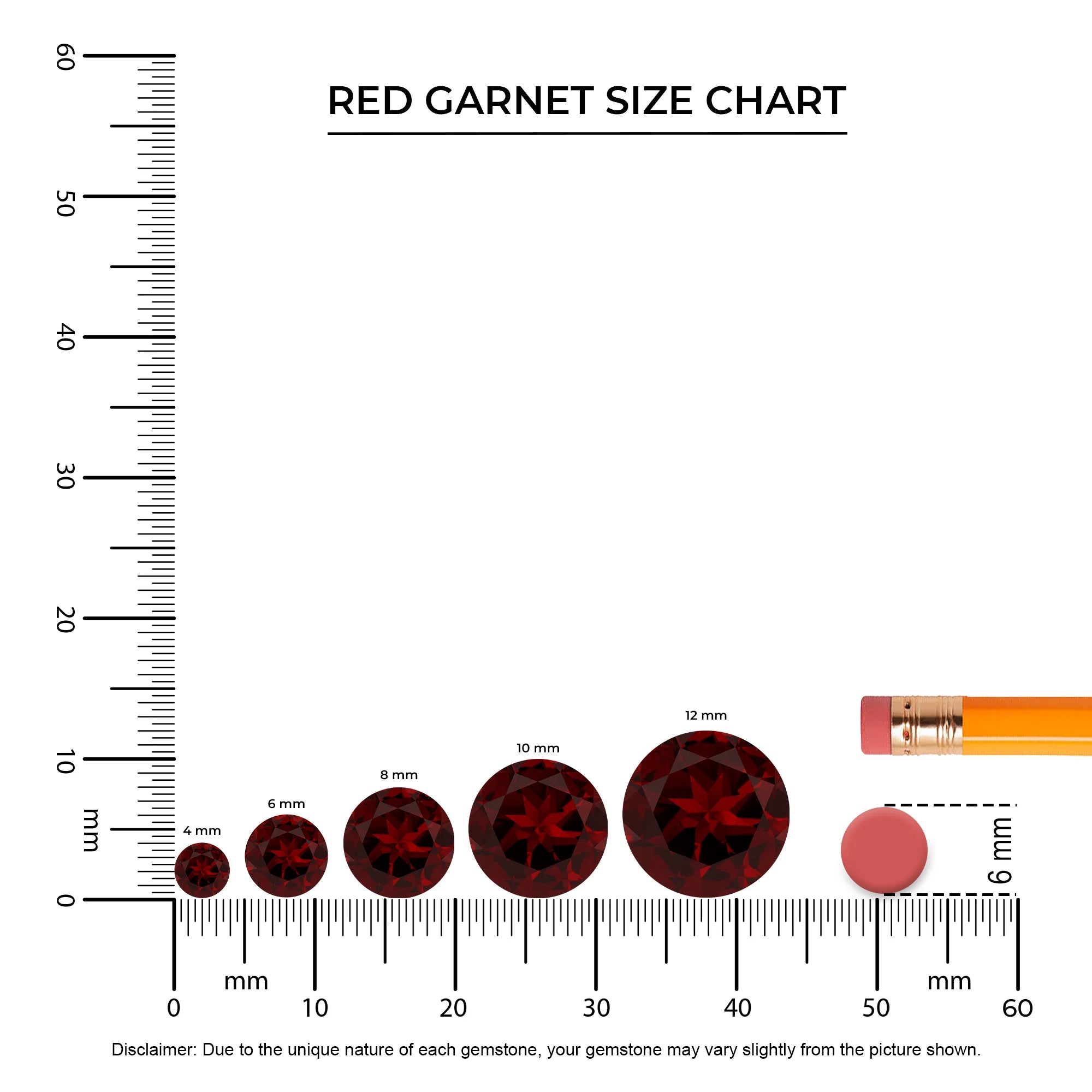 natural garnet round solitaire rings in platinum 