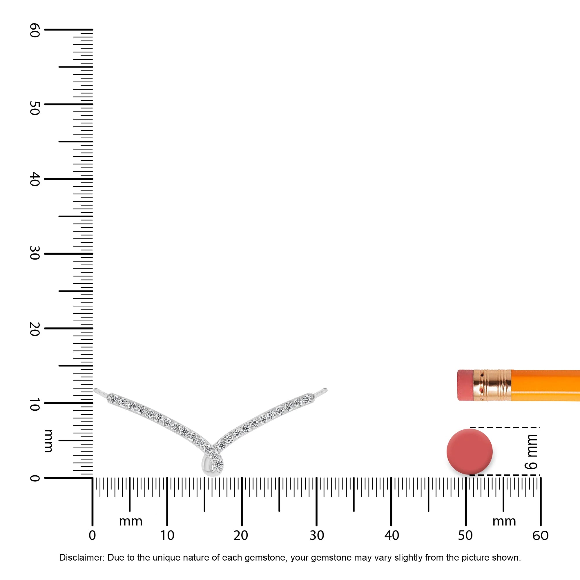 lab grown diamond round bar v-bale necklaces in white gold 