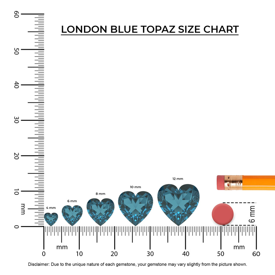natural london blue topaz heart stud earrings in platinum 