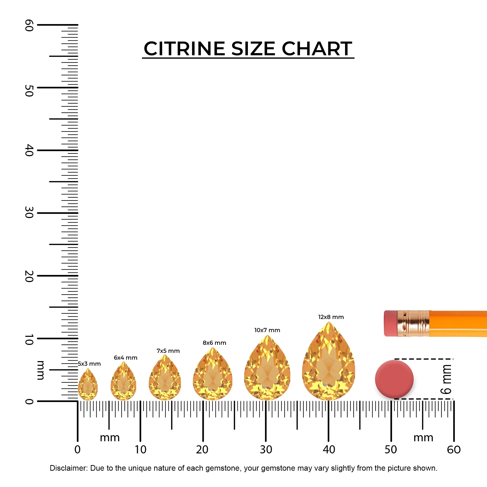 lab grown citrine pear solitaire necklaces in white gold 