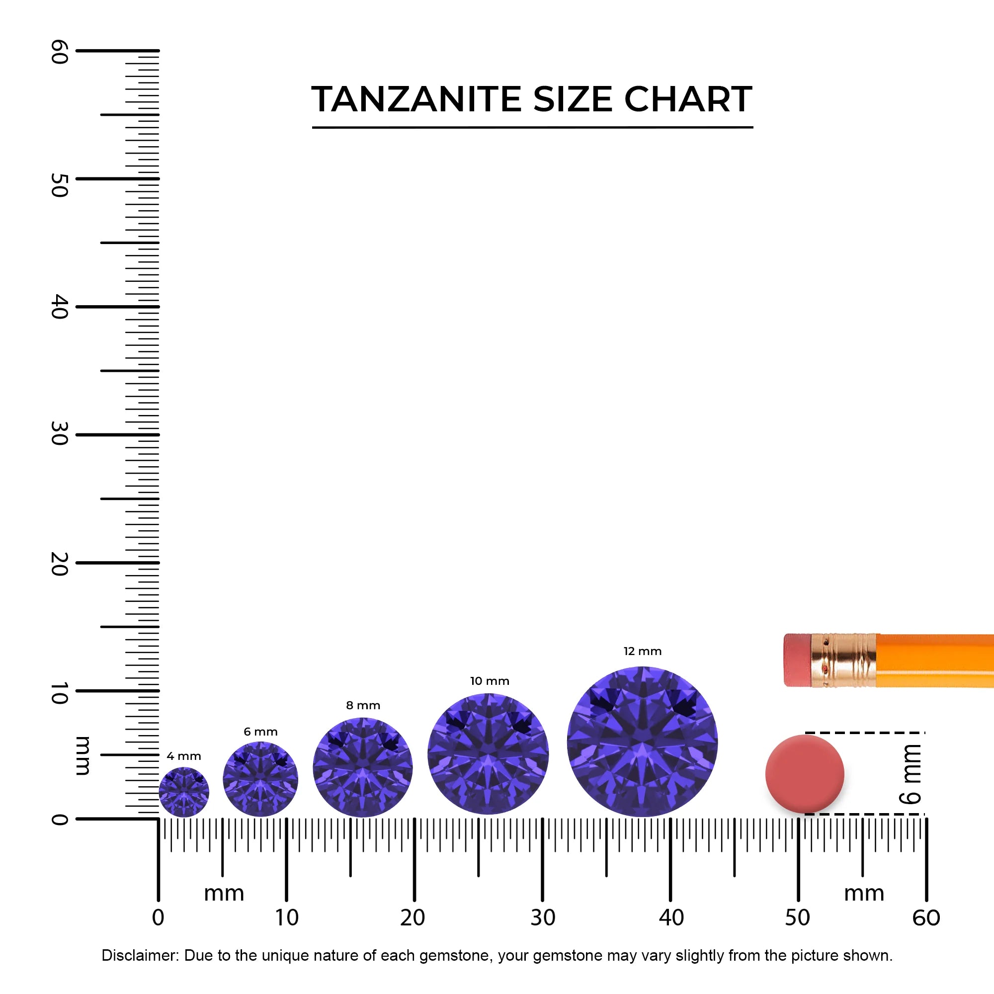 lab grown tanzanite round solitaire rings in platinum 