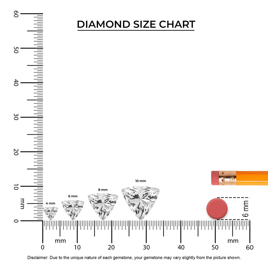 lab grown moissanite trillion solitaire necklaces in white gold 