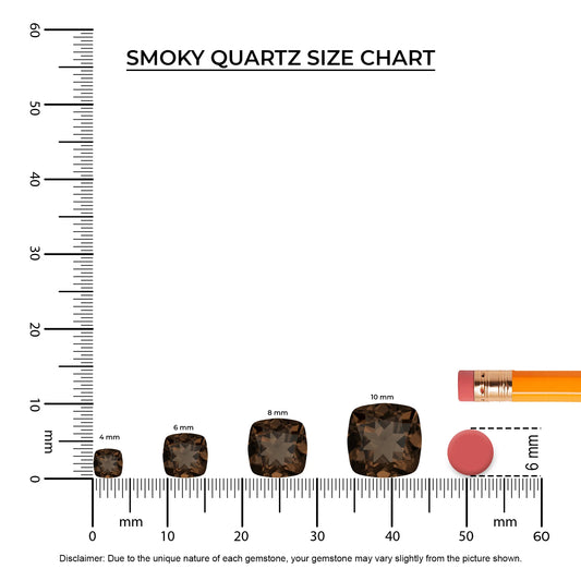 natural smoky quartz cushion solitaire necklaces in white gold 