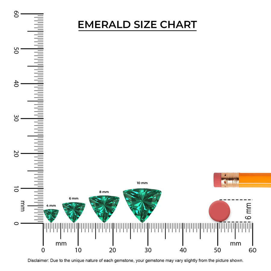 lab grown emerald trillion solitaire necklaces in rose gold 
