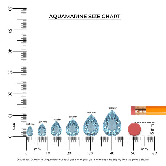 lab grown aquamarine pear solitaire necklaces in white gold 