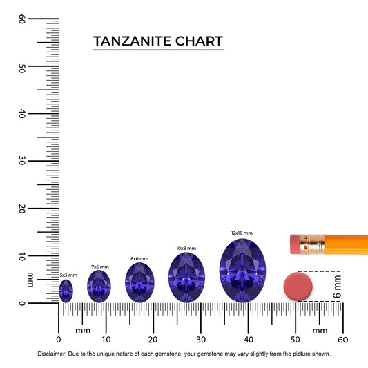 lab grown tanzanite oval solitaire necklaces in white gold 