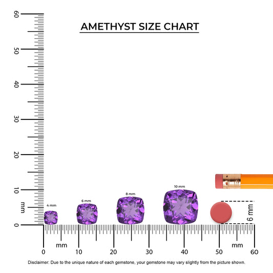 lab grown amethyst cushion solitaire necklaces in platinum 