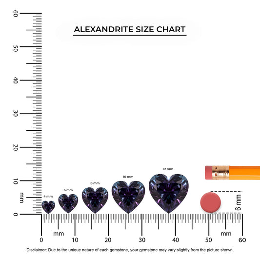 lab grown alexandrite heart solitaire necklaces in sterling silver 