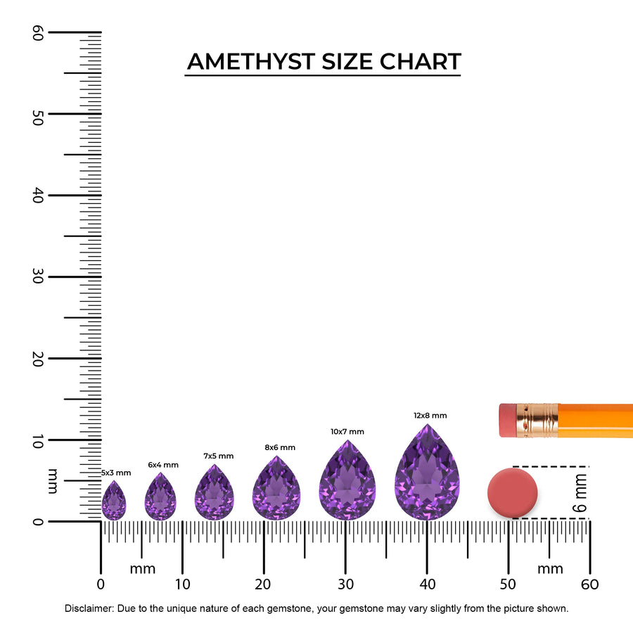 lab grown amethyst pear solitaire necklaces in rose gold 