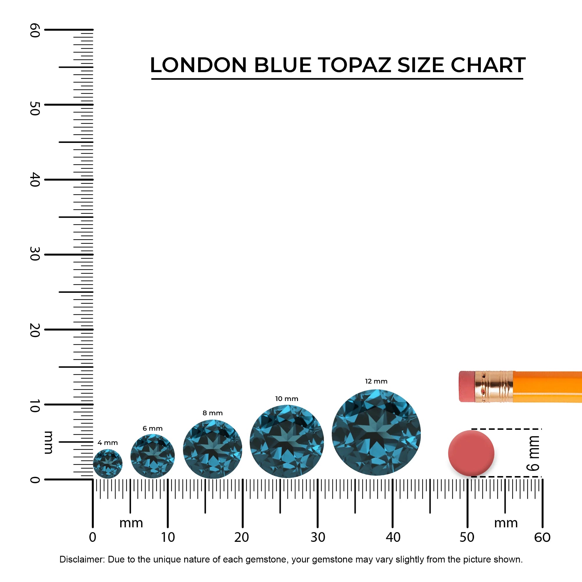 natural london blue topaz round stud earrings in yellow gold 