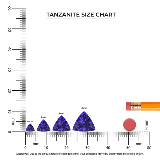 lab grown tanzanite trillion solitaire necklaces in sterling silver 