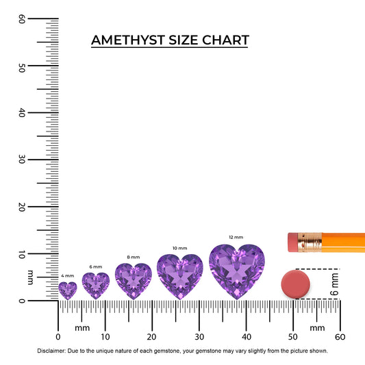 lab grown amethyst heart solitaire necklaces in platinum 