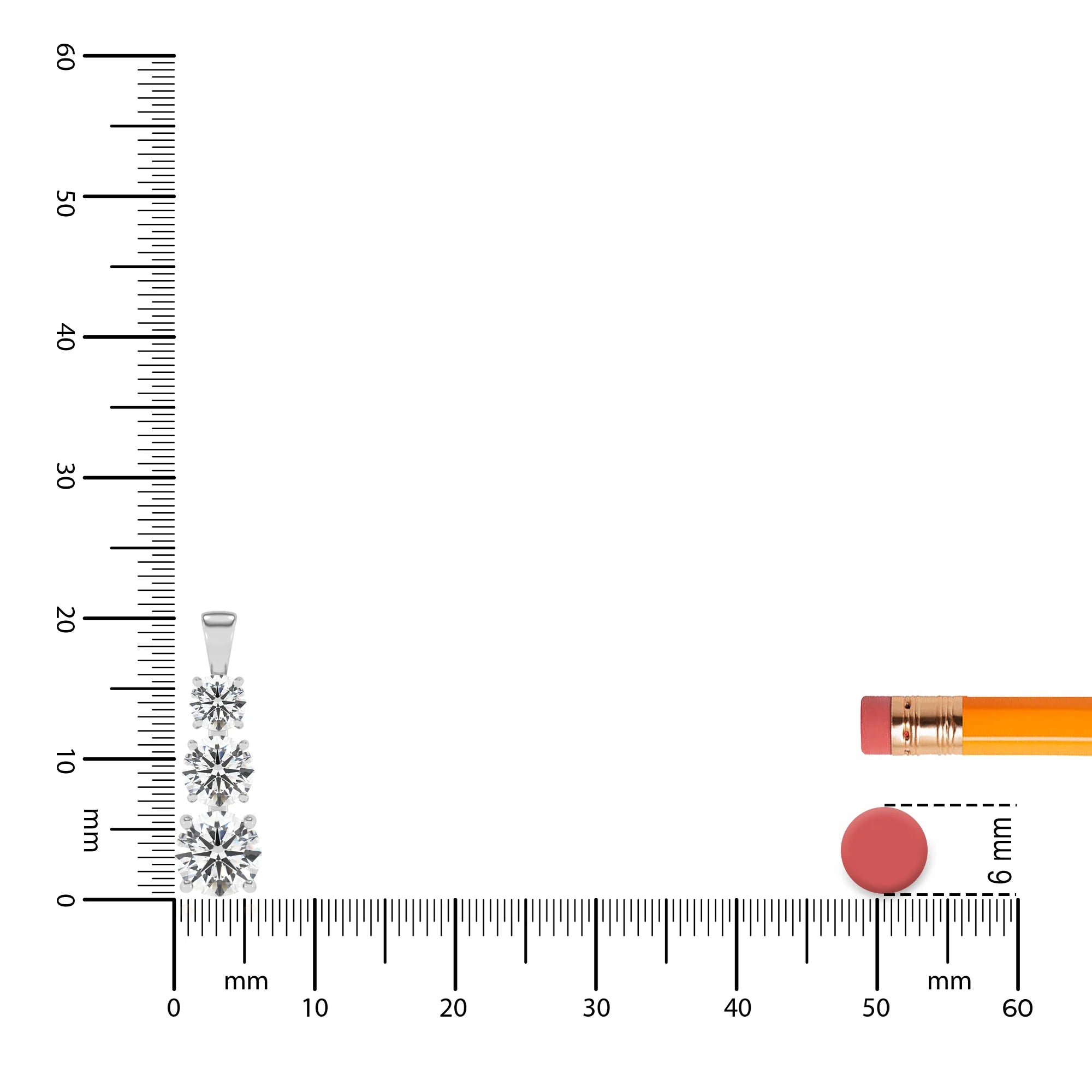 lab grown moissanite round bar v-bale necklaces in white gold 