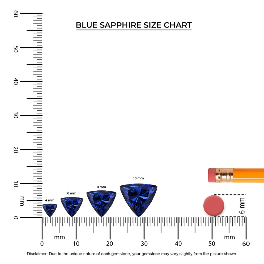 lab grown blue-sapphire trillion solitaire necklaces in white gold 