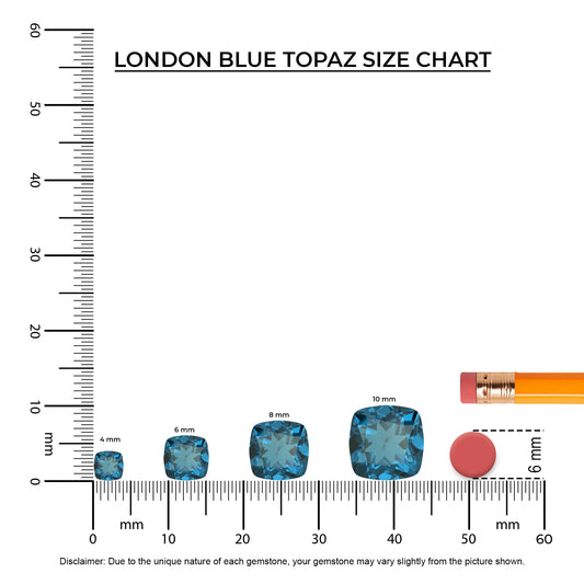 natural london blue topaz cushion solitaire necklaces in white gold 