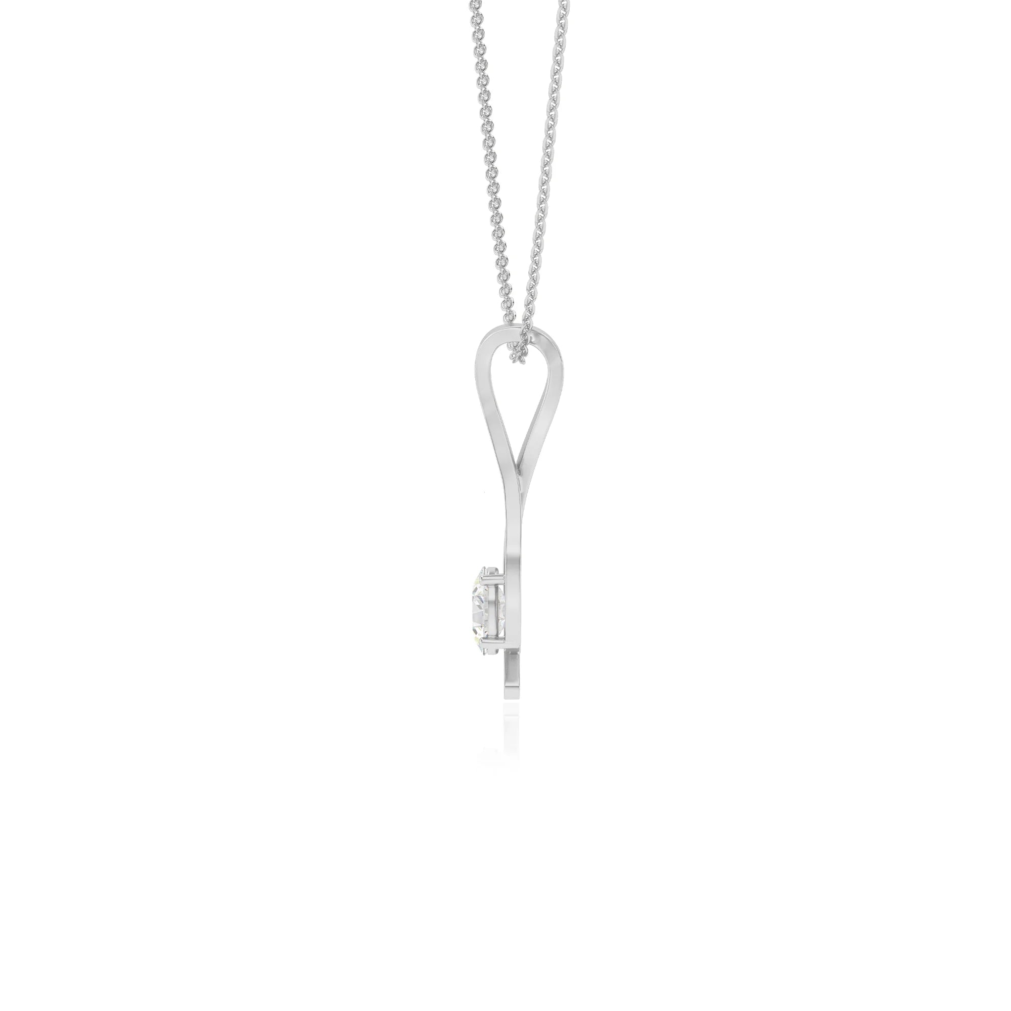 lab grown moissanite oval solitaire necklaces in sterling silver 