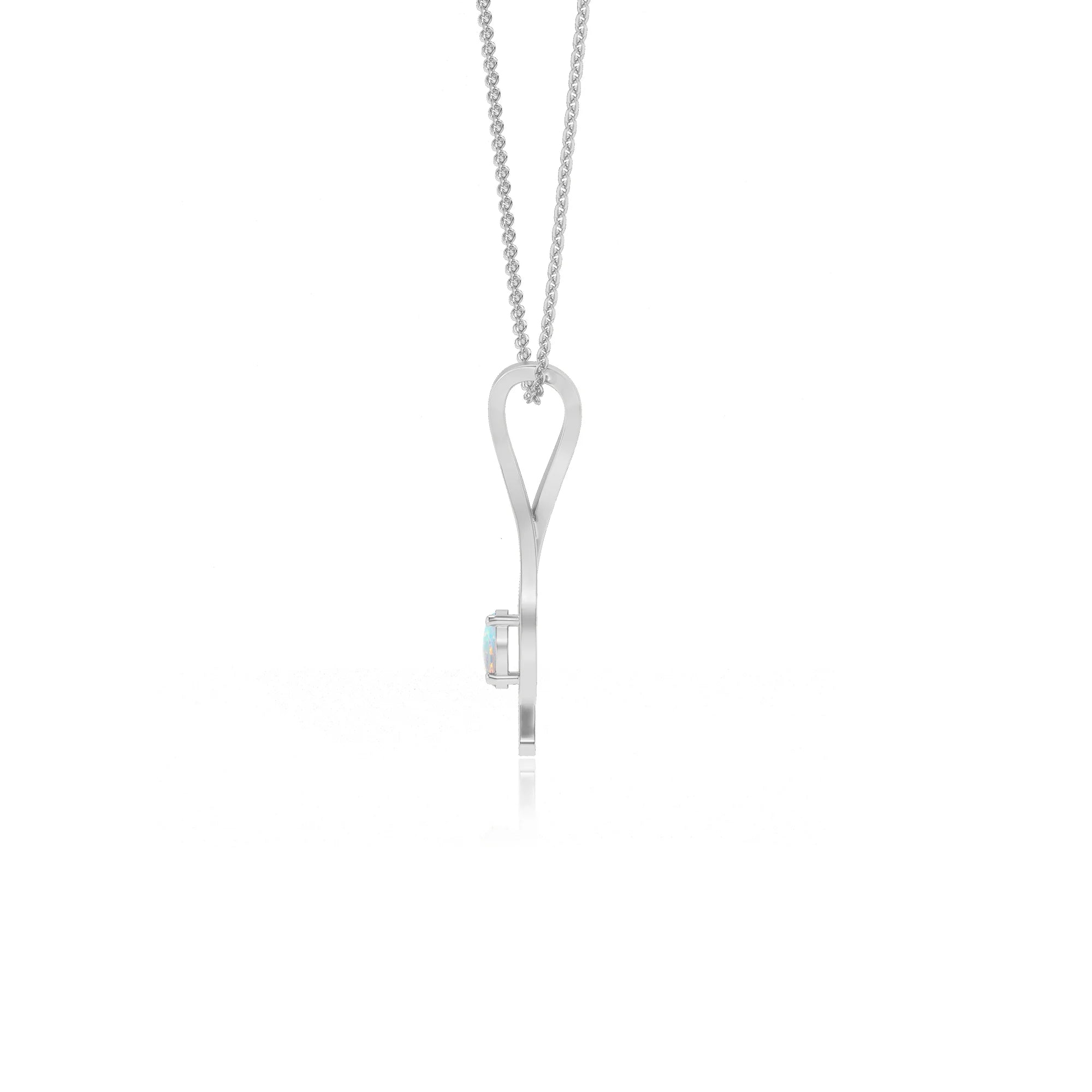 lab grown opal round solitaire necklaces in sterling silver 
