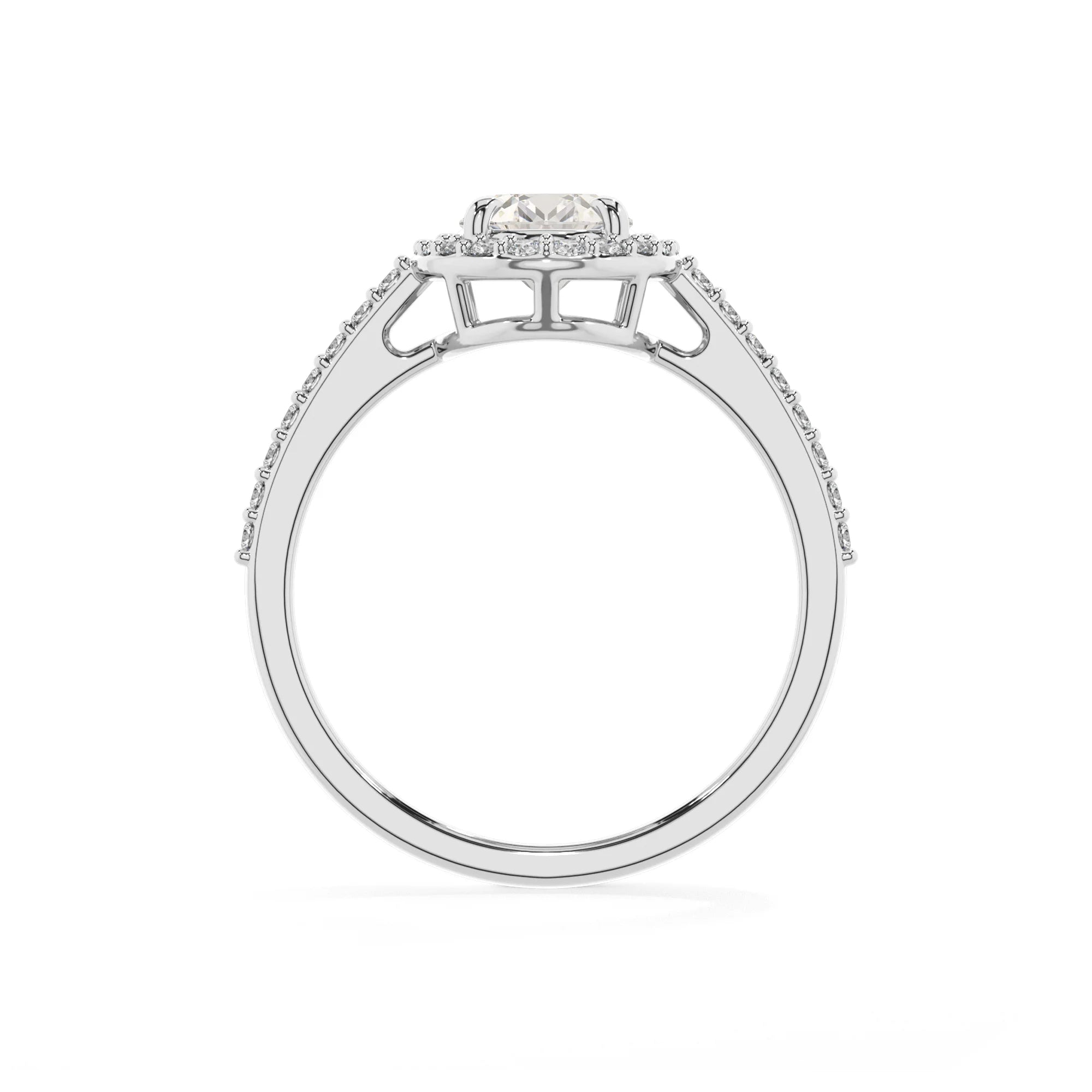 lab grown moissanite oval solitaire rings in platinum 