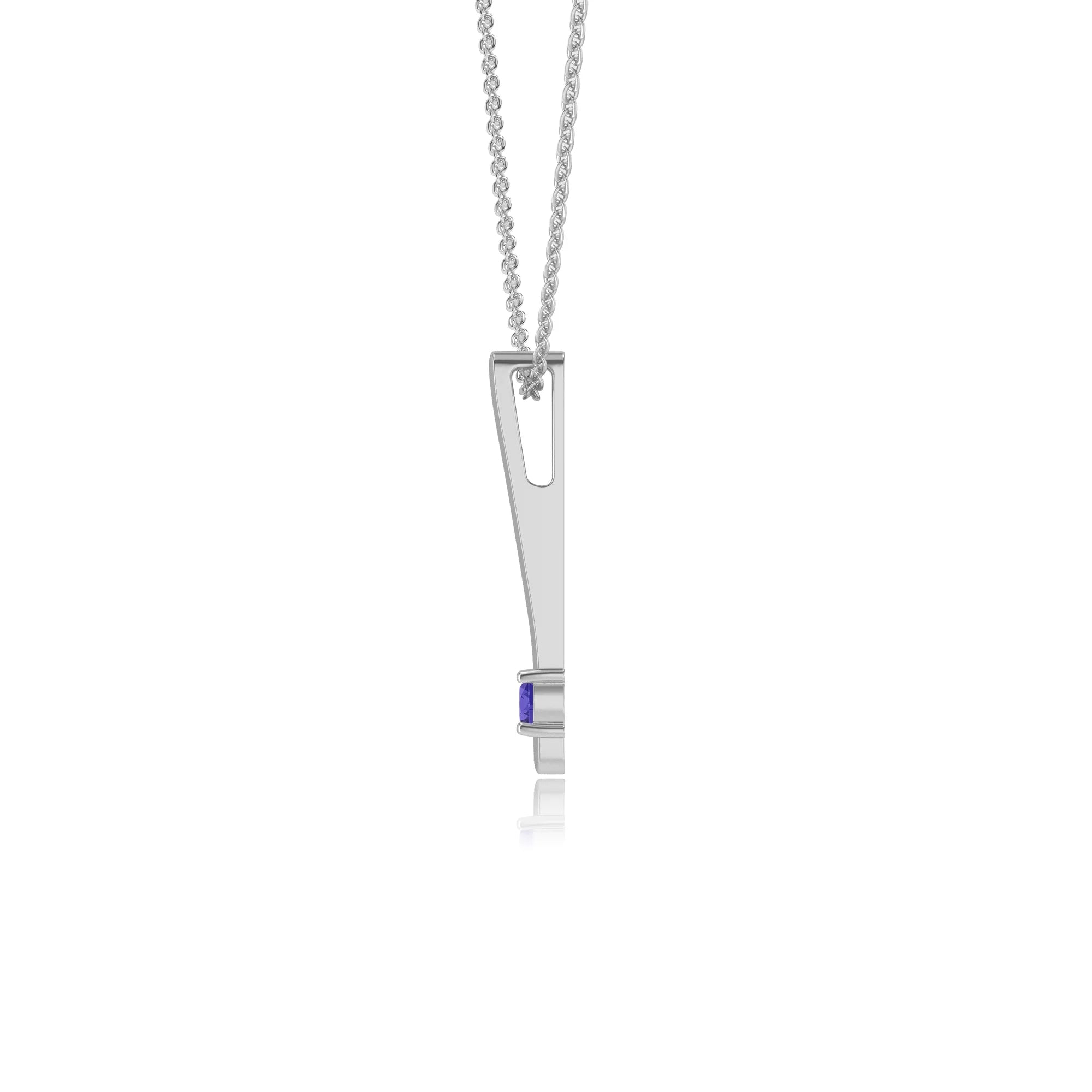 lab grown tanzanite round bar necklaces in sterling silver 