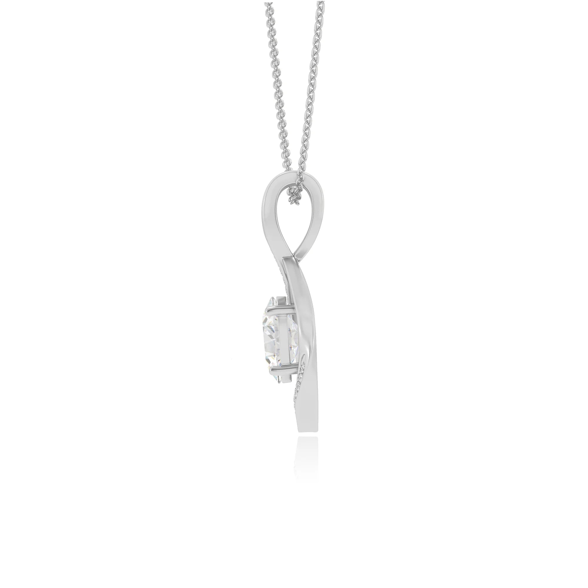 lab grown moissanite oval solitaire necklaces in sterling silver 